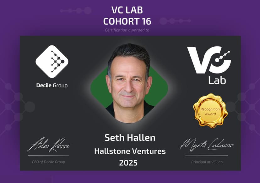 VC Lab Cohort 16 Recognition Award - Seth Hallen